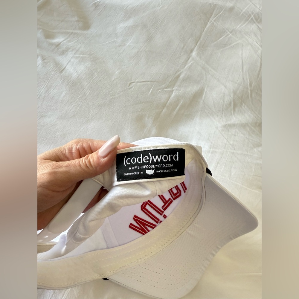 Code Word | Upside Down Rope Hat | White Strap Back Adjustable Cap | NÜTRL - Picture 7 of 7